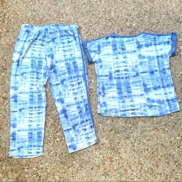 Lucky Brand Blue White Tie Dye Outfit Size Large - Picture 8 of 8